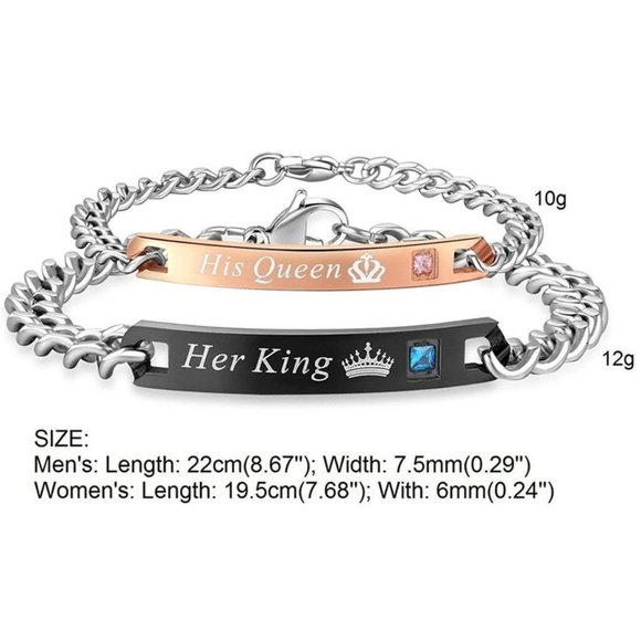 Her King His Queen Couple Bracelets - Picture 9 of 9